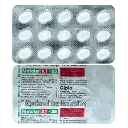 metolar xt ip 25mg tablet 15's